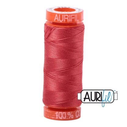 Aurifil 50wt Cotton Mako' - Dark Red Orange 2255 - 200m Spool