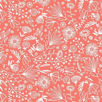 It’s Raining Cats & Dogs - Whisp Flowers - Medium Coral