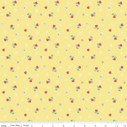 Quilt Fair - Strawberries - Yellow
