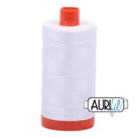 Aurifil 50wt Cotton Mako' - White 2024 - 1300m Spool