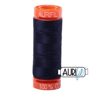 Aurifil 50wt Cotton Mako' - Very Dark Navy 2785 - 200m Spool