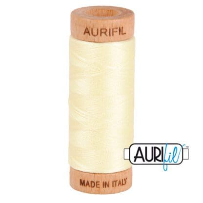 Aurifil 80wt Cotton Mako' - Light Lemon 2110 - 280m Spool