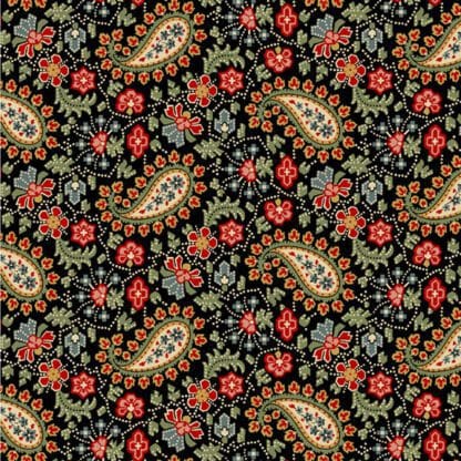 Villa Flora - Dotted Paisley - Black