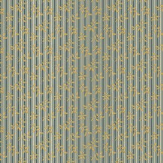 Villa Flora - Striped Fern - Blue