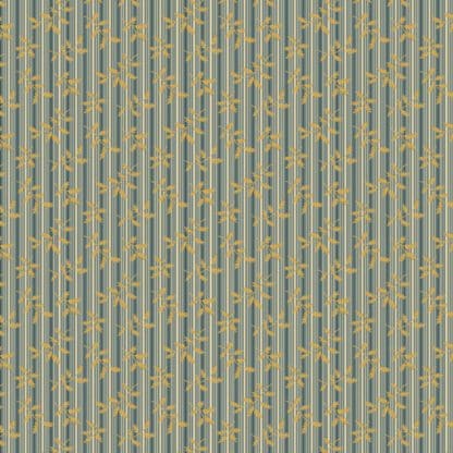 Villa Flora - Striped Fern - Blue